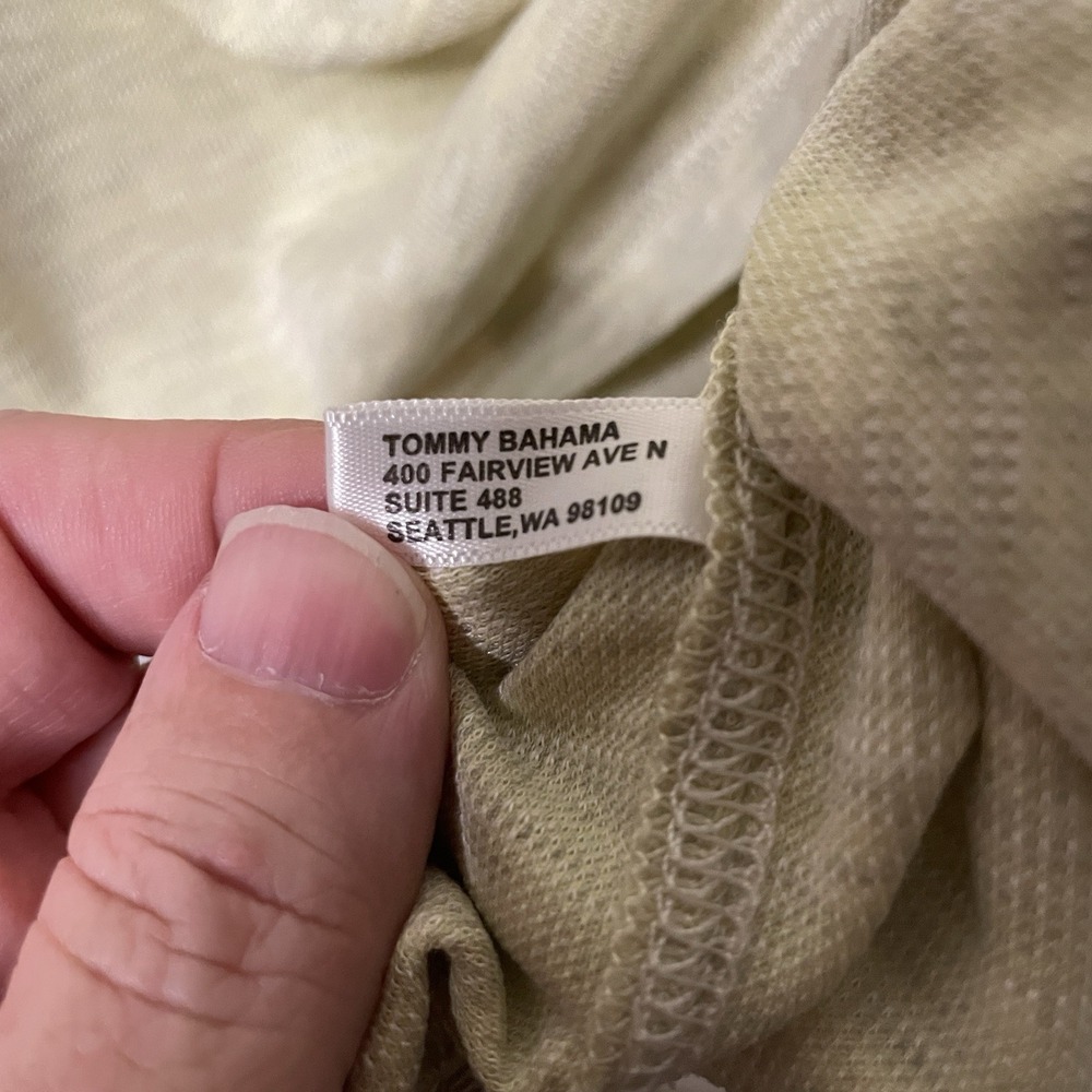 Tommy Bahama Men's L Polo Shirt Beige Modal/Poly Blend Beach Rugby Casual - Picture 3 of 10